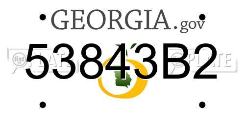 53843B2 Georgia License Plate