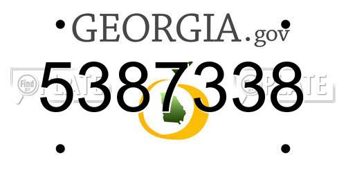 5387338 Georgia License Plate
