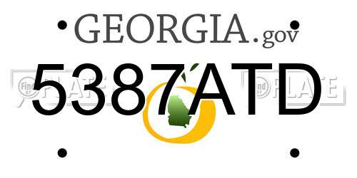 5387ATD Georgia License Plate
