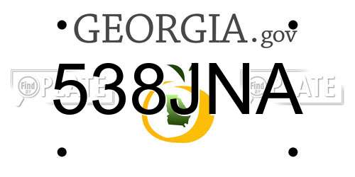 538JNA Georgia License Plate