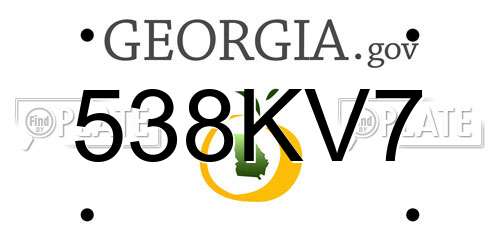 538KV7 Georgia License Plate