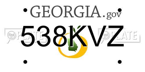 538KVZ Georgia License Plate
