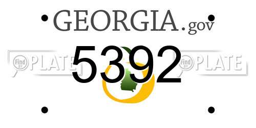 5392 Georgia License Plate
