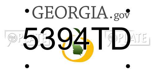 5394TD Georgia License Plate