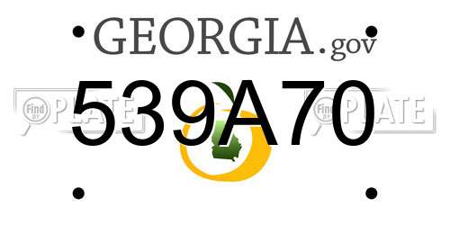 539A70 Georgia License Plate