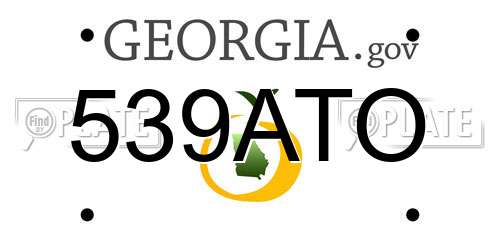 539ATO Georgia License Plate