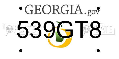 539GT8 Georgia License Plate