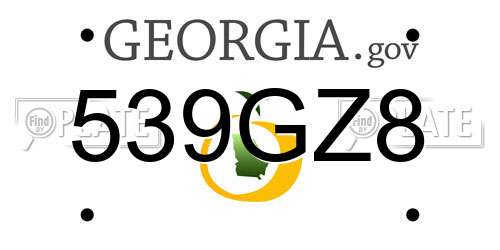 539GZ8 Georgia License Plate
