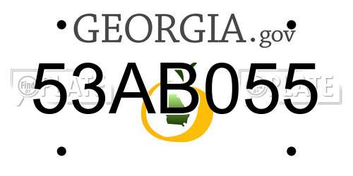 53AB055 Georgia License Plate
