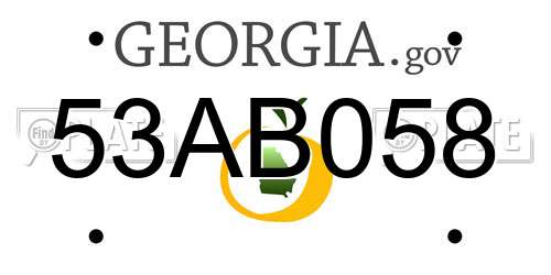 53AB058 Georgia License Plate