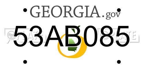 53AB085 Georgia License Plate