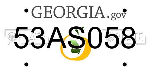 53AS058 Georgia License Plate