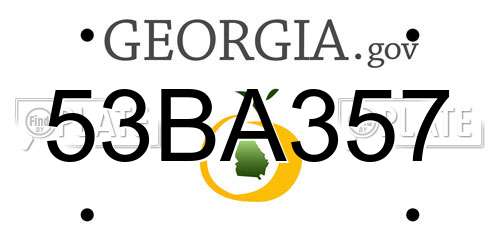 53BA357 Georgia License Plate