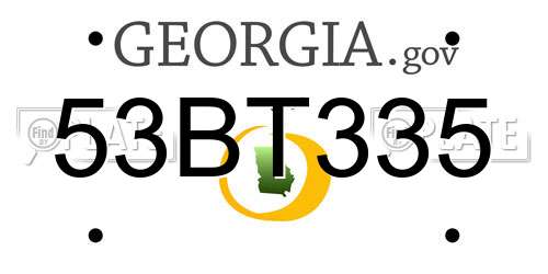 53BT335 Georgia License Plate