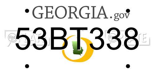 53BT338 Georgia License Plate
