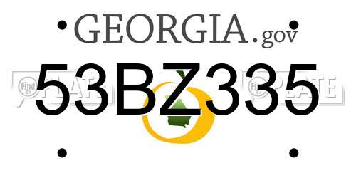 53BZ335 Georgia License Plate