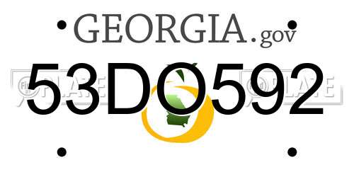 53DO592 Georgia License Plate