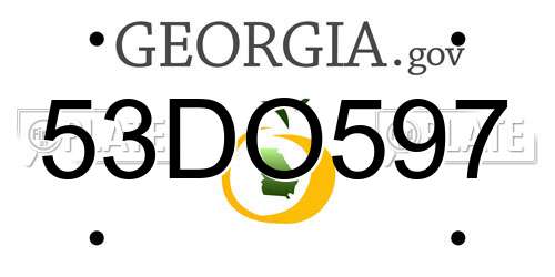 53DO597 Georgia License Plate