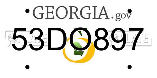53DO897 Georgia License Plate
