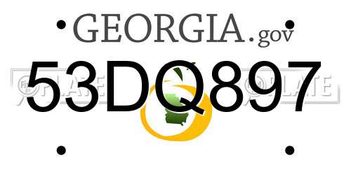 53DQ897 Georgia License Plate