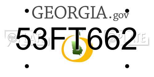 53FT662 Georgia License Plate