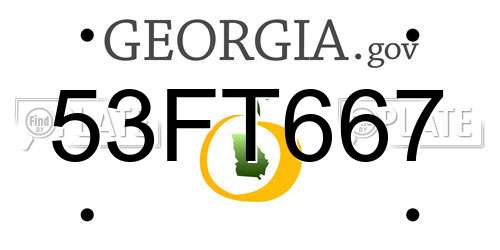 53FT667 Georgia License Plate
