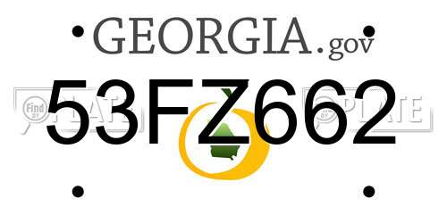 53FZ662 Georgia License Plate