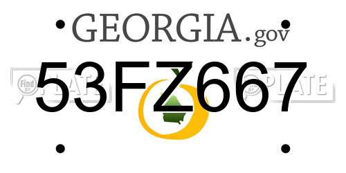 53FZ667 Georgia License Plate