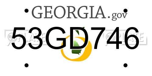 53GD746 Georgia License Plate
