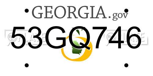 53GQ746 Georgia License Plate
