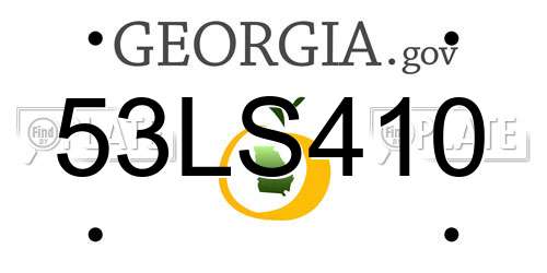 53LS410 Georgia License Plate