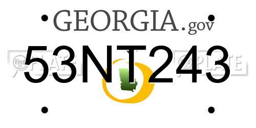 53NT243 Georgia License Plate