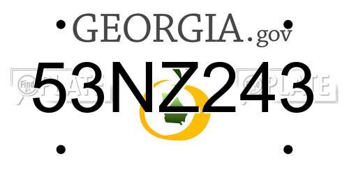 53NZ243 Georgia License Plate