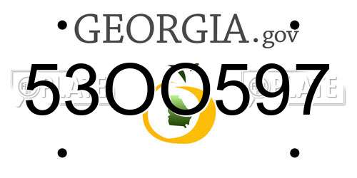 53OO597 Georgia License Plate