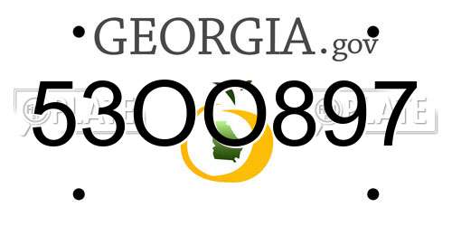 53OO897 Georgia License Plate