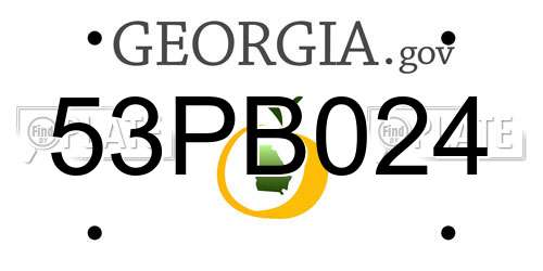 53PB024 Georgia License Plate