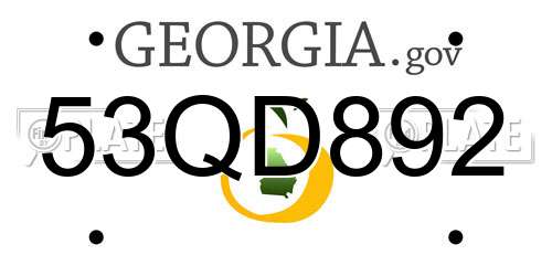 53QD892 Georgia License Plate