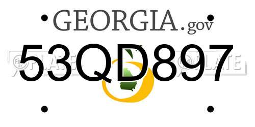 53QD897 Georgia License Plate