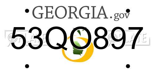 53QO897 Georgia License Plate