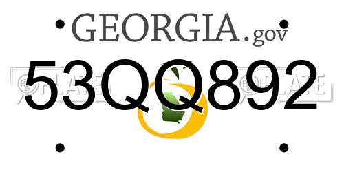 53QQ892 Georgia License Plate
