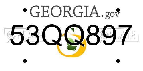 53QQ897 Georgia License Plate