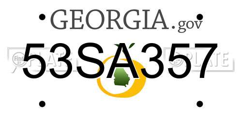 53SA357 Georgia License Plate