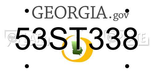 53ST338 Georgia License Plate