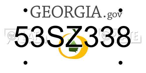 53SZ338 Georgia License Plate