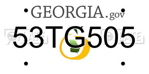 53TG505 Georgia License Plate