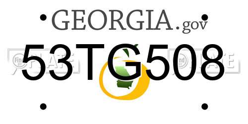 53TG508 Georgia License Plate