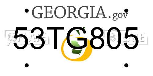 53TG805 Georgia License Plate
