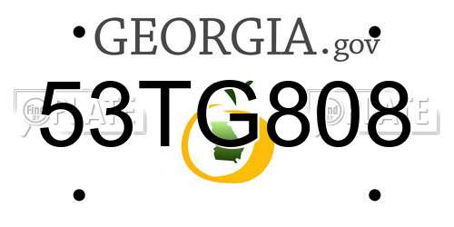 53TG808 Georgia License Plate