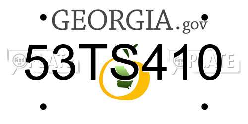 53TS410 Georgia License Plate