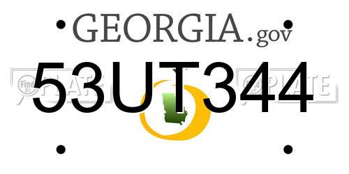 53UT344 Georgia License Plate